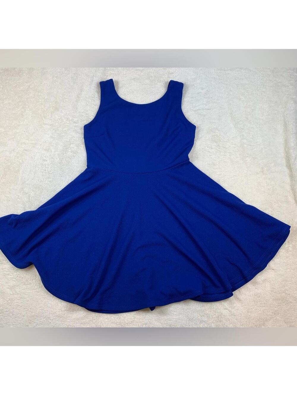 Forever 21 Women’s Cobalt Blue Fit & Flare Midi Dress Sleeveless Size Large